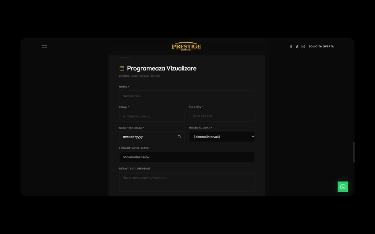 Prezentare showroom Prestige Homes